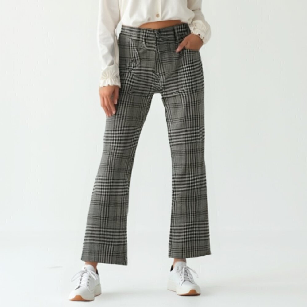 American Eagle Outfitters Monochrome Checkered Pants 8 long